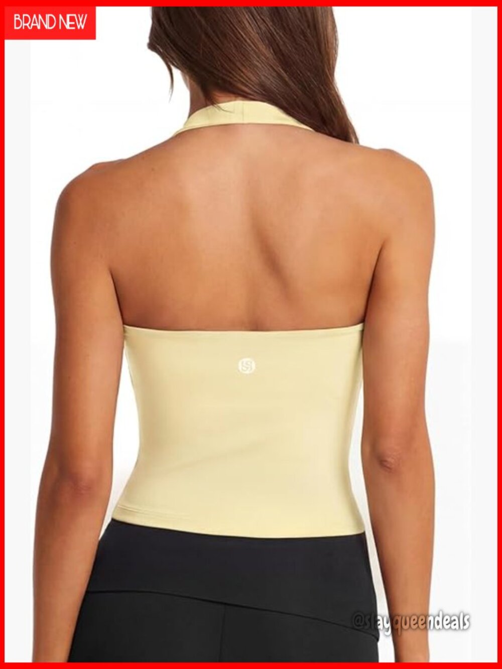 Padded Halter Sports Bra Backless Longline Crop Tank Top Workout